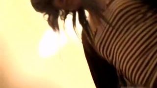 Hot Japanese student pooping in a public bathroom