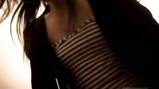 Hot Japanese student pooping in a public bathroom