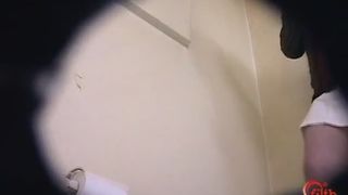 Young sexy teen shitting in a public bathroom