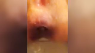 Wife shitting and peeing in close up