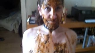 Chubby wife deepthroated hard with poop