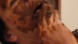 Amateur wife pooping on husbands cock so she can suck it