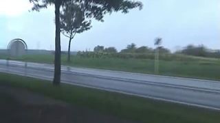 Horny woman decides to take a shit outdoor