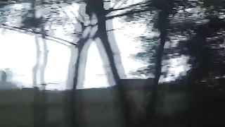 Horny woman decides to take a shit outdoor