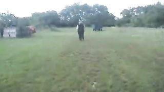 Horny woman decides to take a shit outdoor