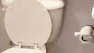 Brunette teen enjoys the smell of her shit