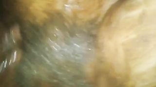 Hairy milf fucked hard with scat in missionary