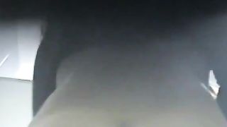 Young beauty shitting in public bathroom