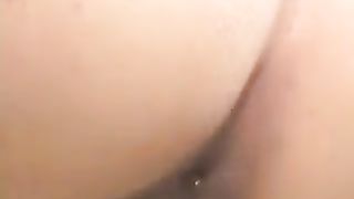 Young lady pooping while her boyfriend masturbates