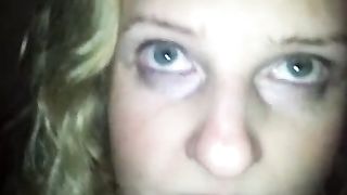 Blonde girlfriend can swallow shit before blowjob