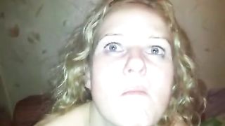 Blonde girlfriend can swallow shit before blowjob
