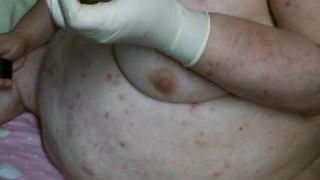 Fat granny licking a long fresh turd