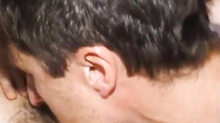 Licking her pussy before she dropped a turd on his cock