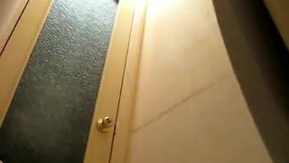 Hidden camera caught a sexy blonde teen shitting