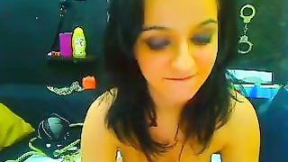 Spanish brunette teen eating her own poop