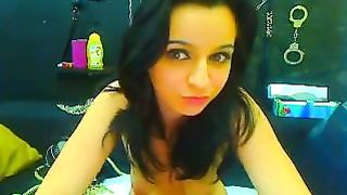 Spanish brunette teen eating her own poop