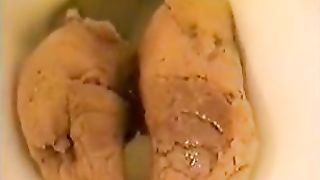 Sexy babe dropped a huge brown turd in toilet