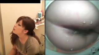 Hot college girl wiping her dirty butthole