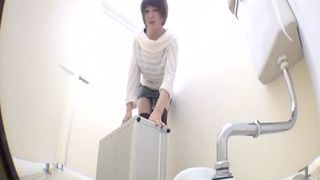 Monster shit from Japanese teen in public bathroom