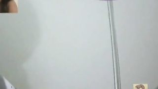 Sexy teen dropped a big one in public bathroom