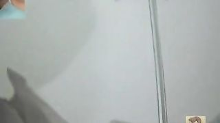 Sexy teen dropped a big one in public bathroom