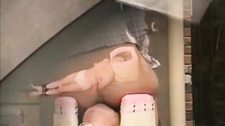 Human toilet slave eating poop