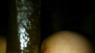 Yellow fresh shit on long black dick