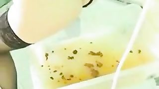 Hot redead teen shitting in a bucket