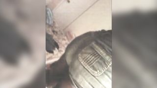 Black girl pooping in her tight shorts