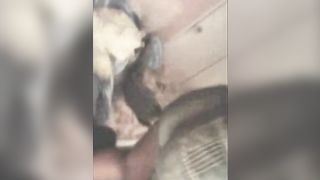 Black girl pooping in her tight shorts