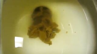 Double view of sexy latina shitting