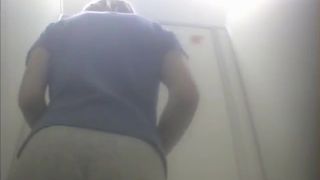 Amateur Italian wife shitting in public bathroom
