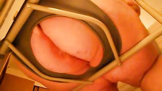 Hot Janet pooping on homemade toilet