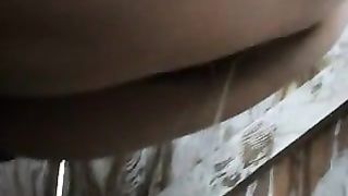 Desperate tourist caught peeing outdoor