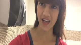 Sexy girl farting in her blue tight jeans