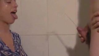 Blonde Czech girl drinking piss