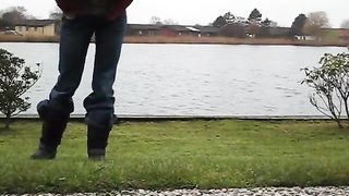 Tattooed Brittish babe pooping outdoor