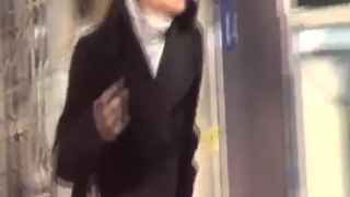 Office lady did a mess in her panties