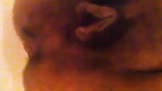 Hairy babe shitting in close up