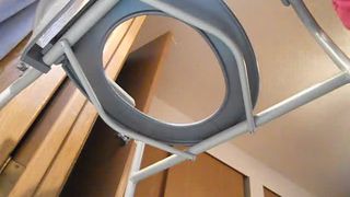 BBW babe shitting while sitting naked