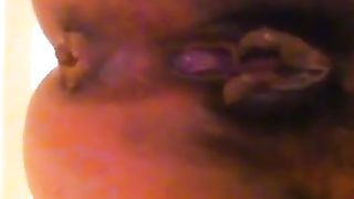 Hairy chubby wife pooping in toilet