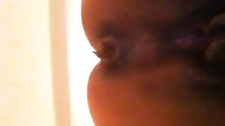 Hairy chubby wife pooping in toilet