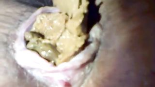 Drunk wife records herself in close up while pooping