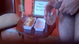 Amateur sexy milf eating poop with bread