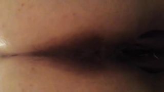 Fat wife pooping in close up