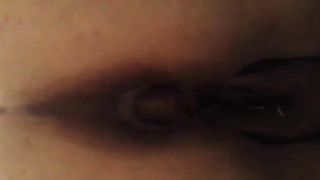 Fat wife pooping in close up