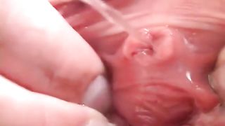 Brown haired teen peeing in bathtub