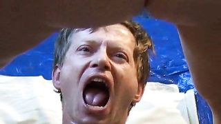 Amateur mistress feeding her male slave