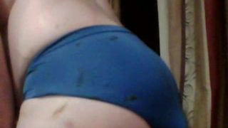 Young girl dropped a big one in her panties for us