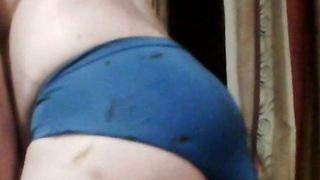 Young girl dropped a big one in her panties for us